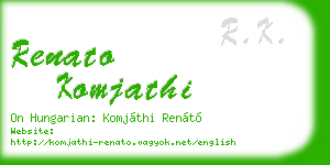 renato komjathi business card